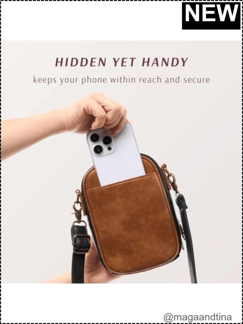 Vintage Mini Crossbody Phone Purse for Women, Vegan Leather Wallet Pouch with - Picture 6 of 6